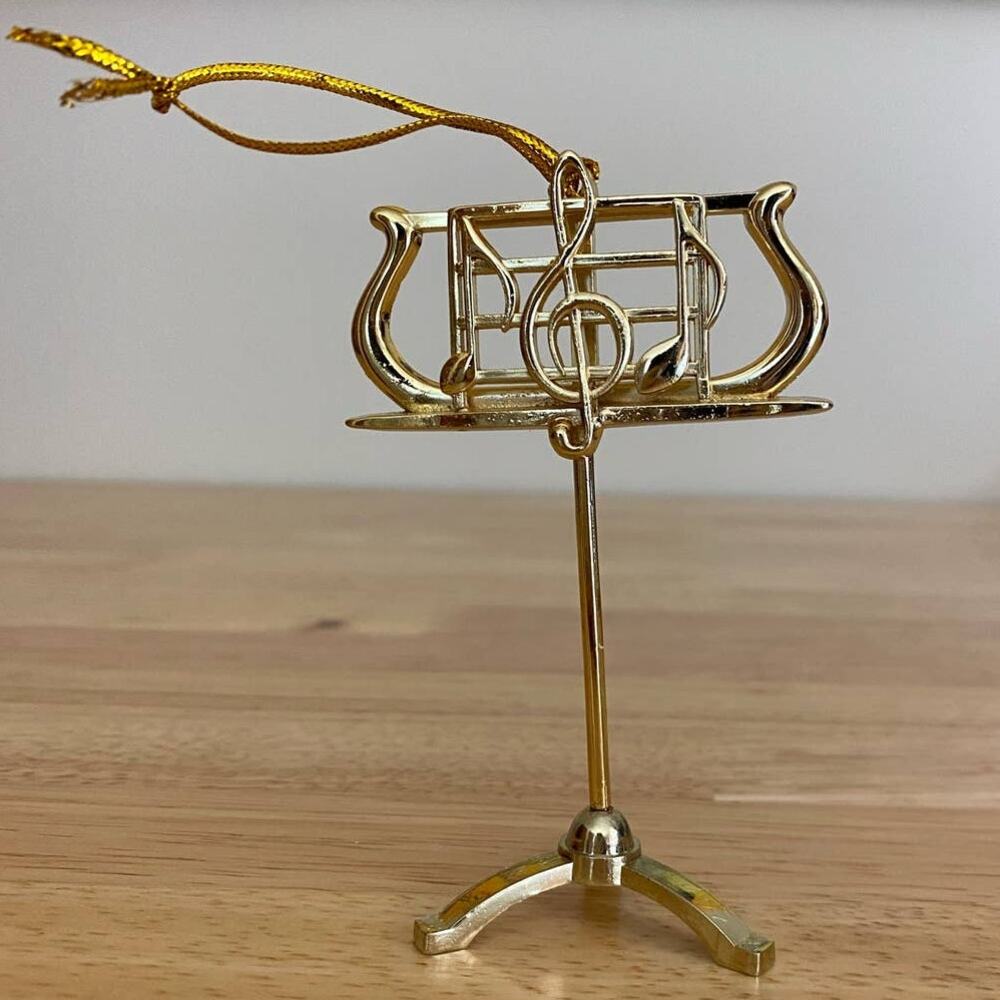Music Gold Stand Holiday Ornament - Picture 2 of 6